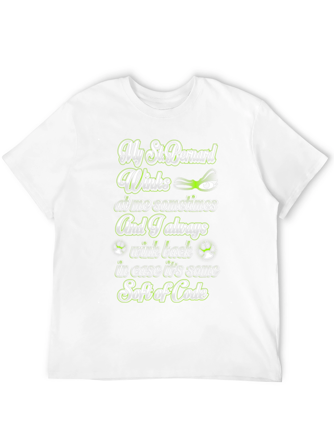 St. Bernard Wink Code T-Shirt – Funny Dog Lover Tee