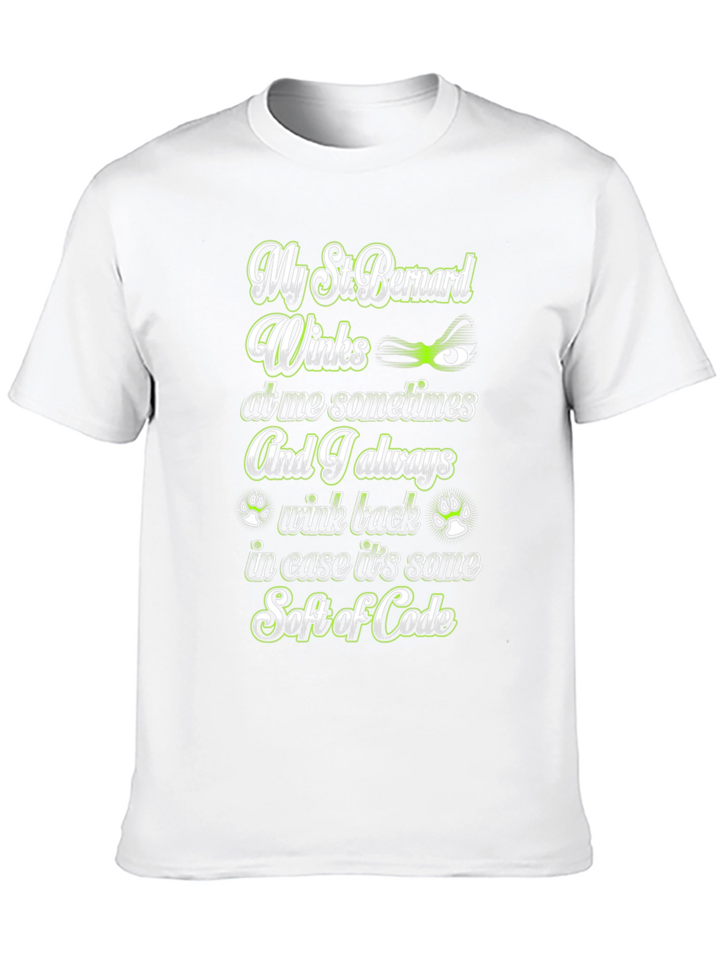 St. Bernard Wink Code T-Shirt – Funny Dog Lover Tee