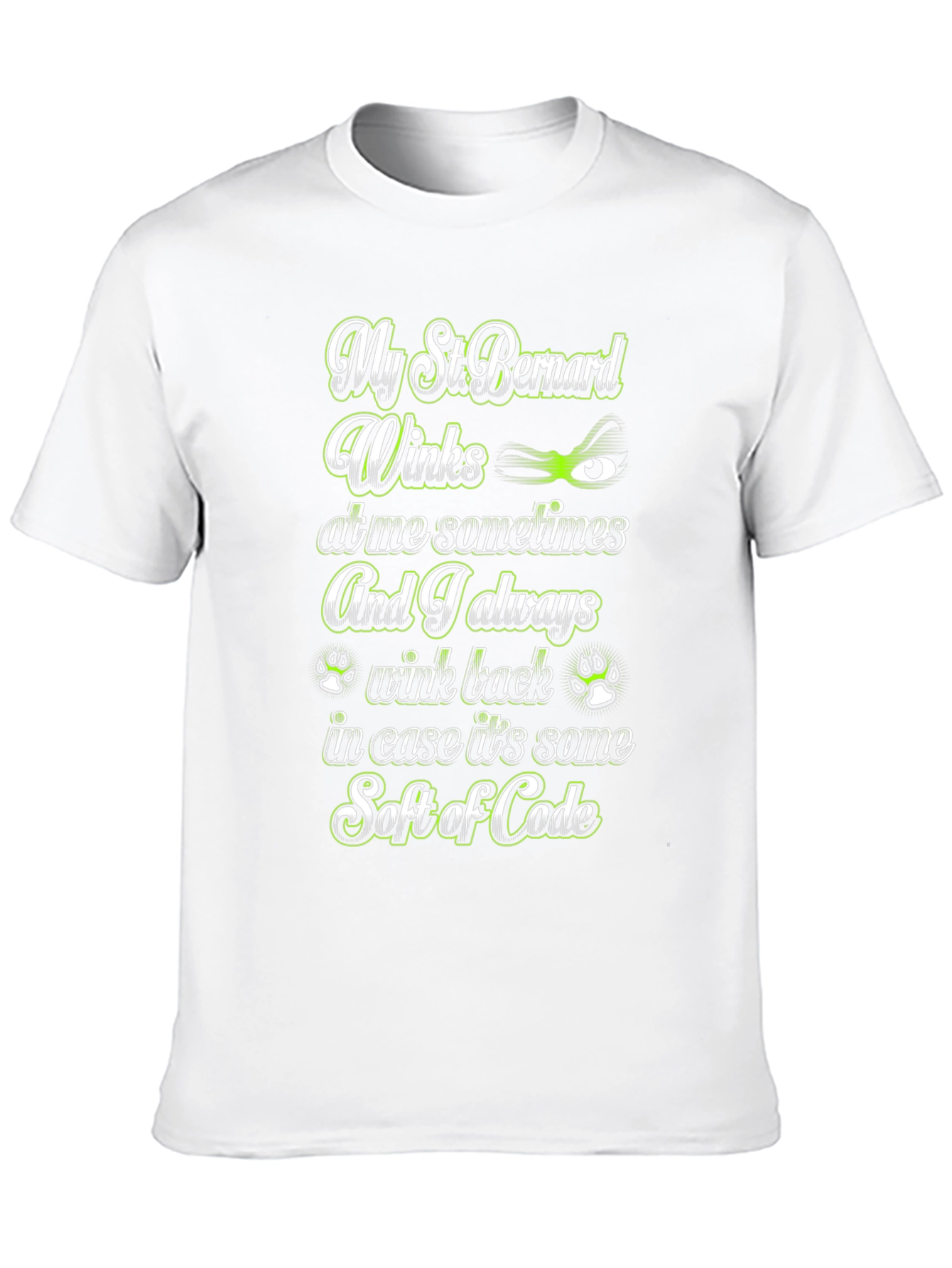 St. Bernard Wink Code T-Shirt – Funny Dog Lover Tee