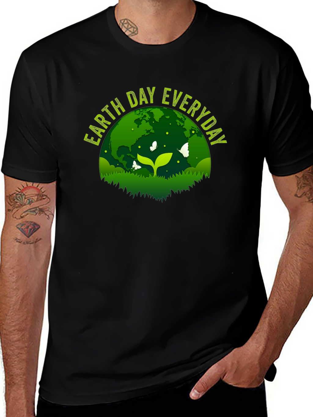 Earth Day Everyday Graphic Tee - Black