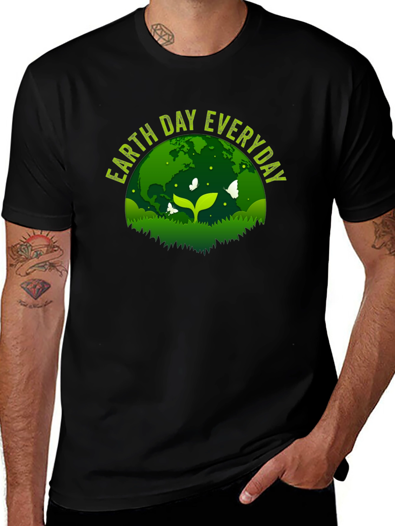 Earth Day Everyday Graphic Tee - Black