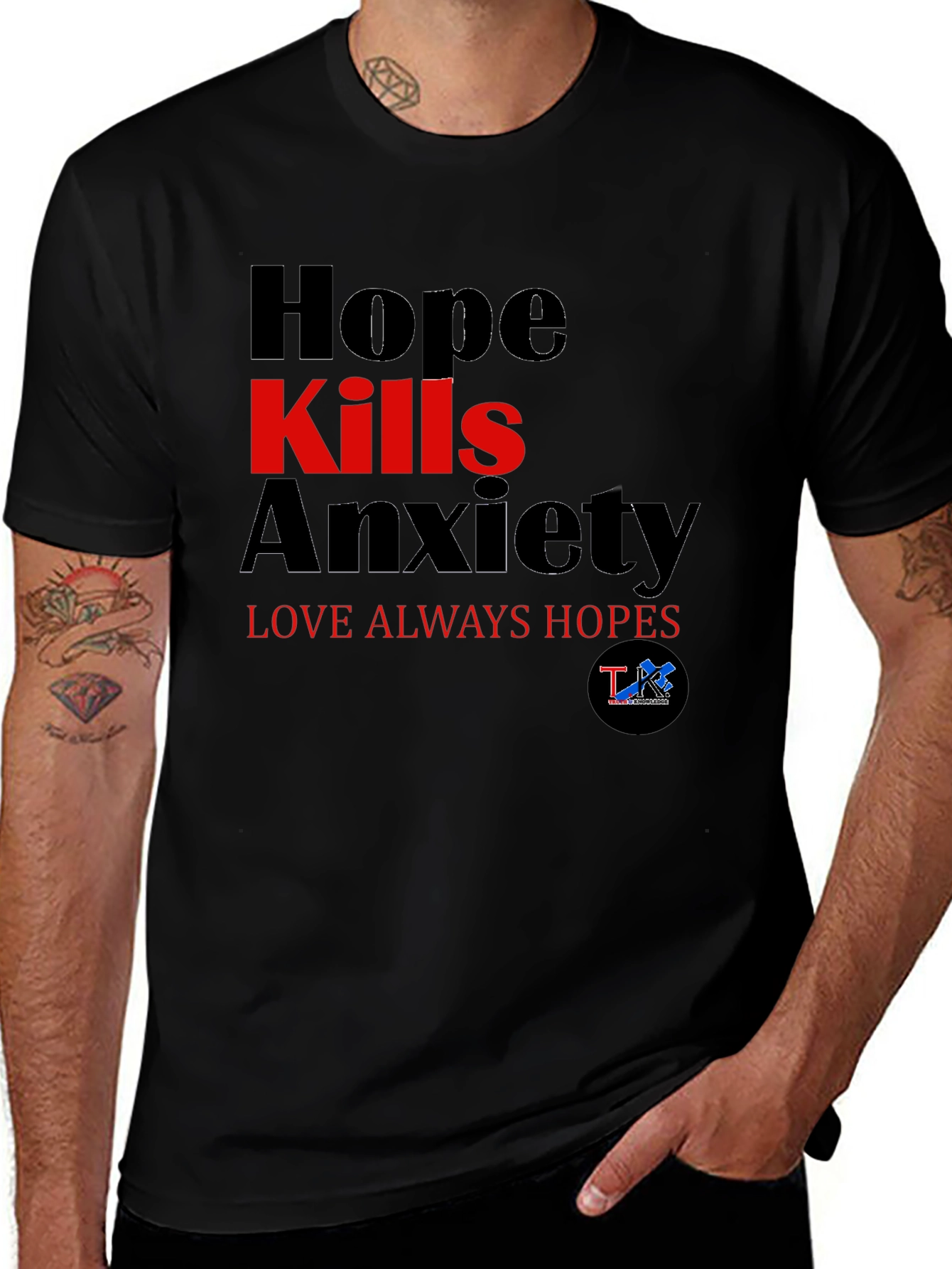 Hope Kills Anxiety Black T-Shirt