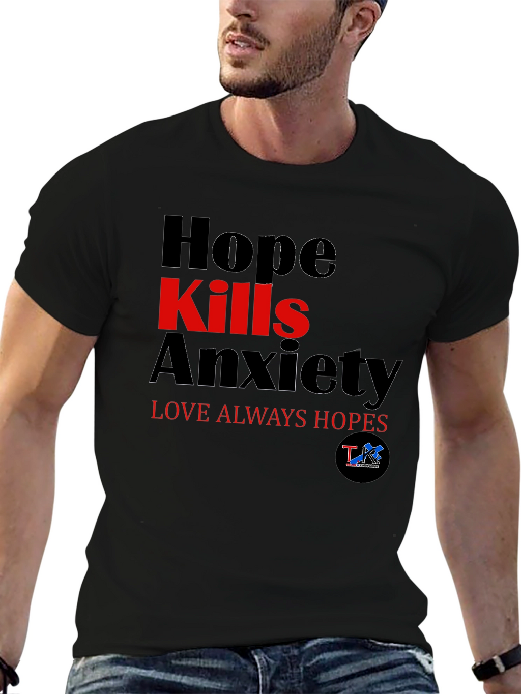 Hope Kills Anxiety Black T-Shirt