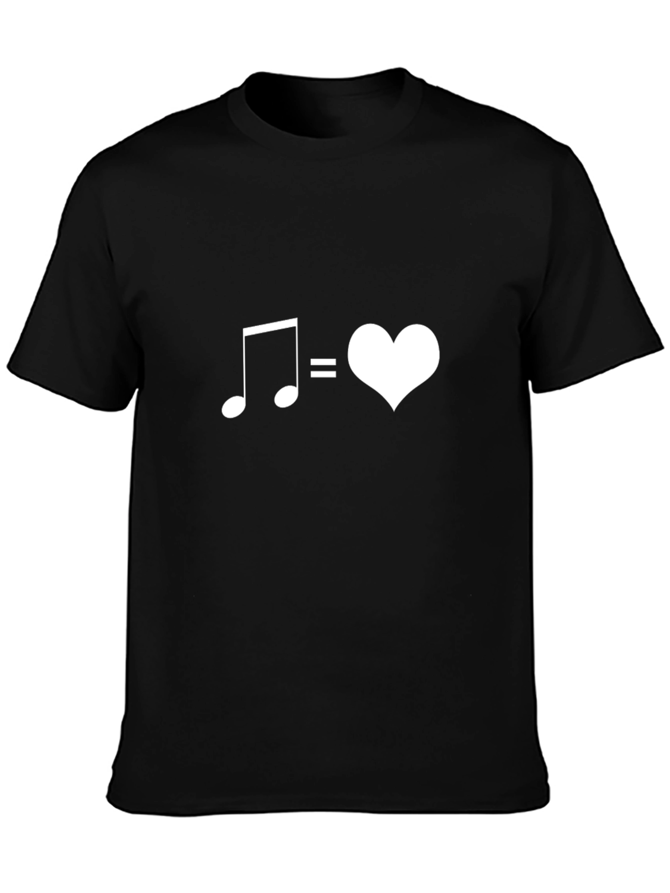Music Equals Love Graphic Tee - Black Cotton Shirt