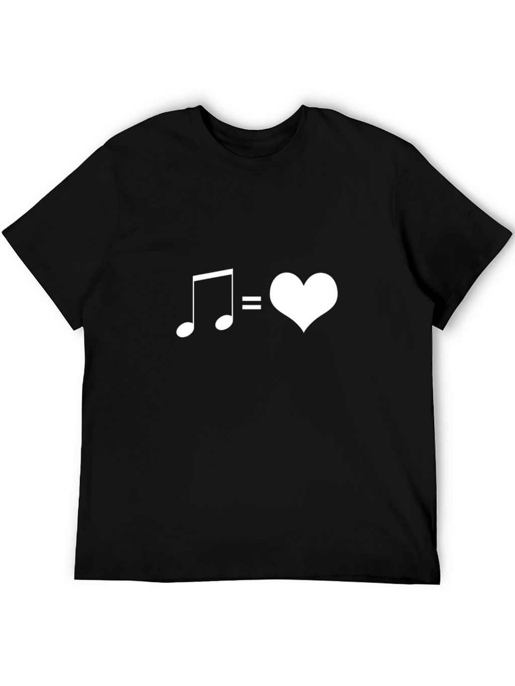 Music Equals Love Graphic Tee - Black Cotton Shirt