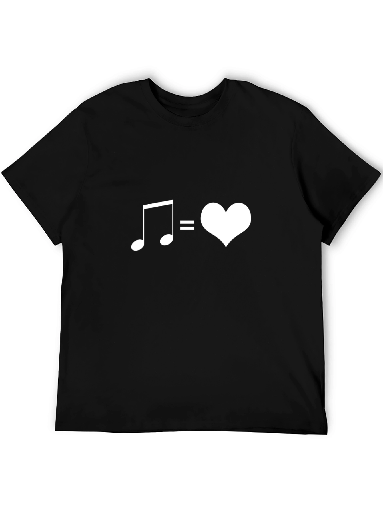 Music Equals Love Graphic Tee - Black Cotton Shirt