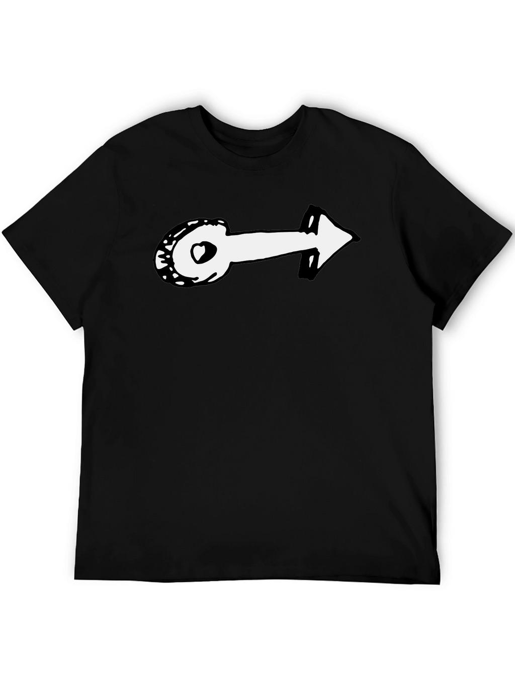 Novelty Arrow Graphic T-Shirt - Black Casual Tee