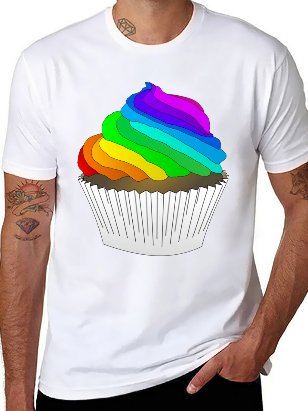Rainbow Cupcake T-Shirt - Fun & Festive!