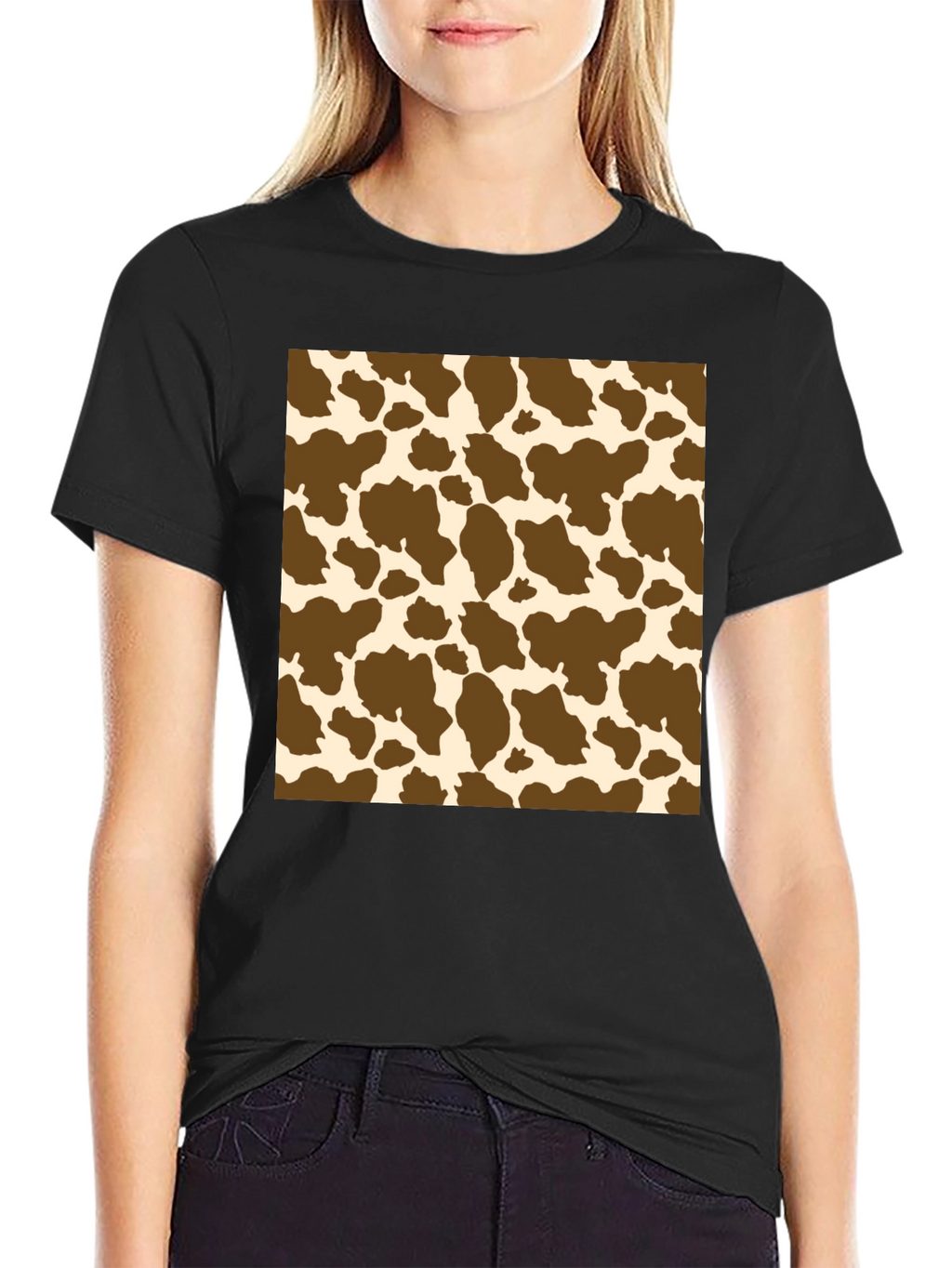 Cow Print T-Shirt: Novelty Pattern Tee