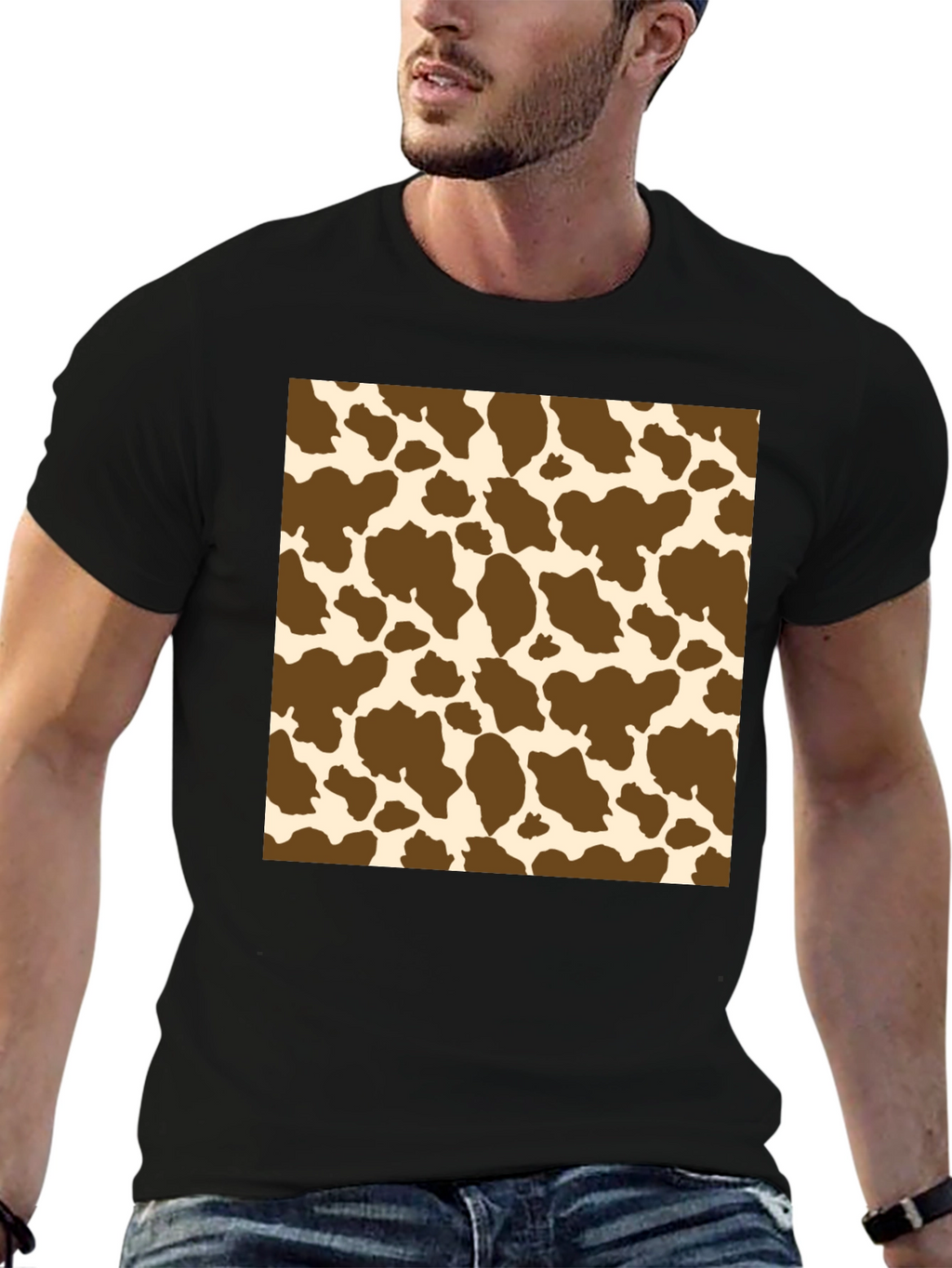 Cow Print T-Shirt: Novelty Pattern Tee