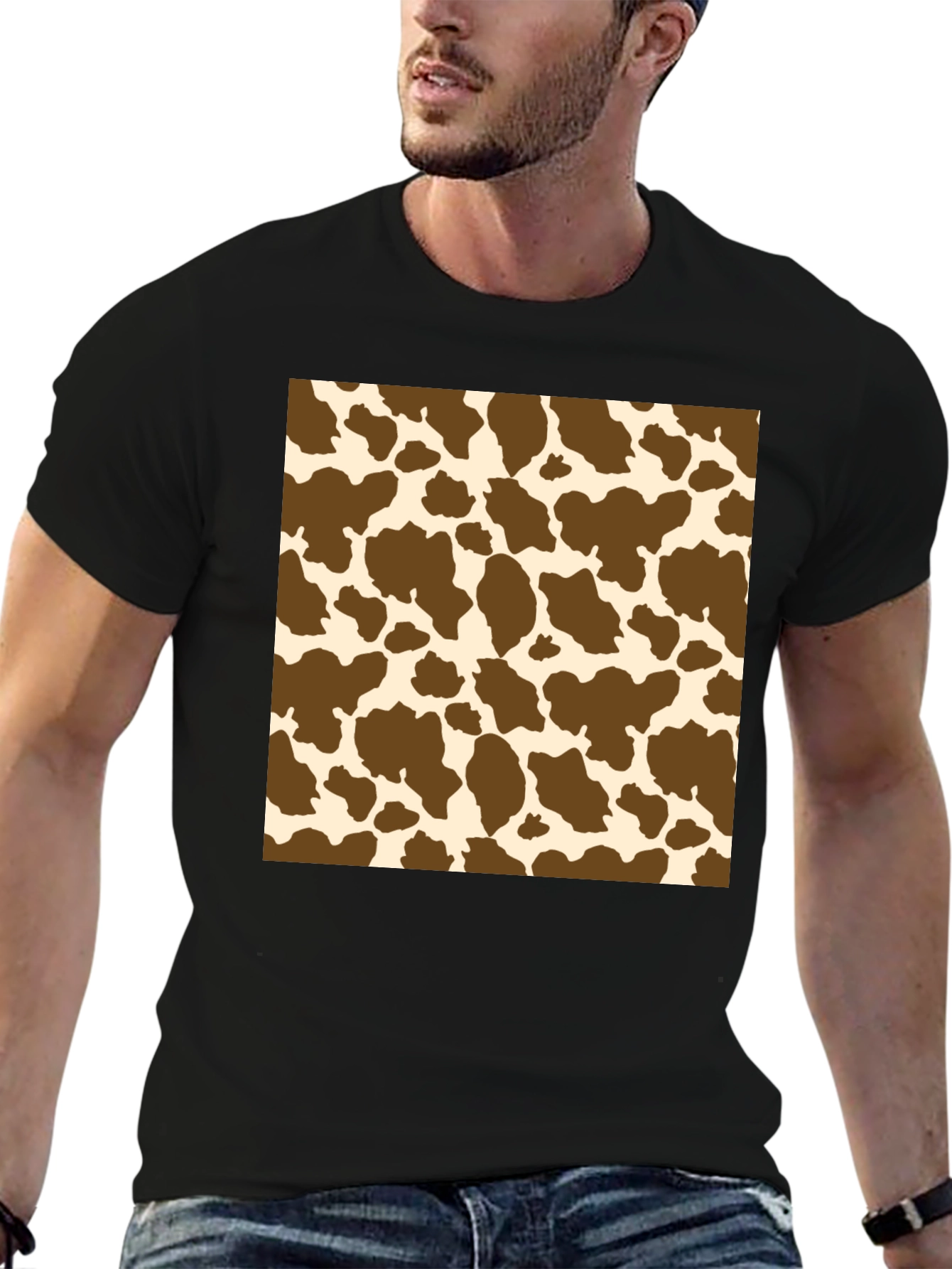 Cow Print T-Shirt: Novelty Pattern Tee