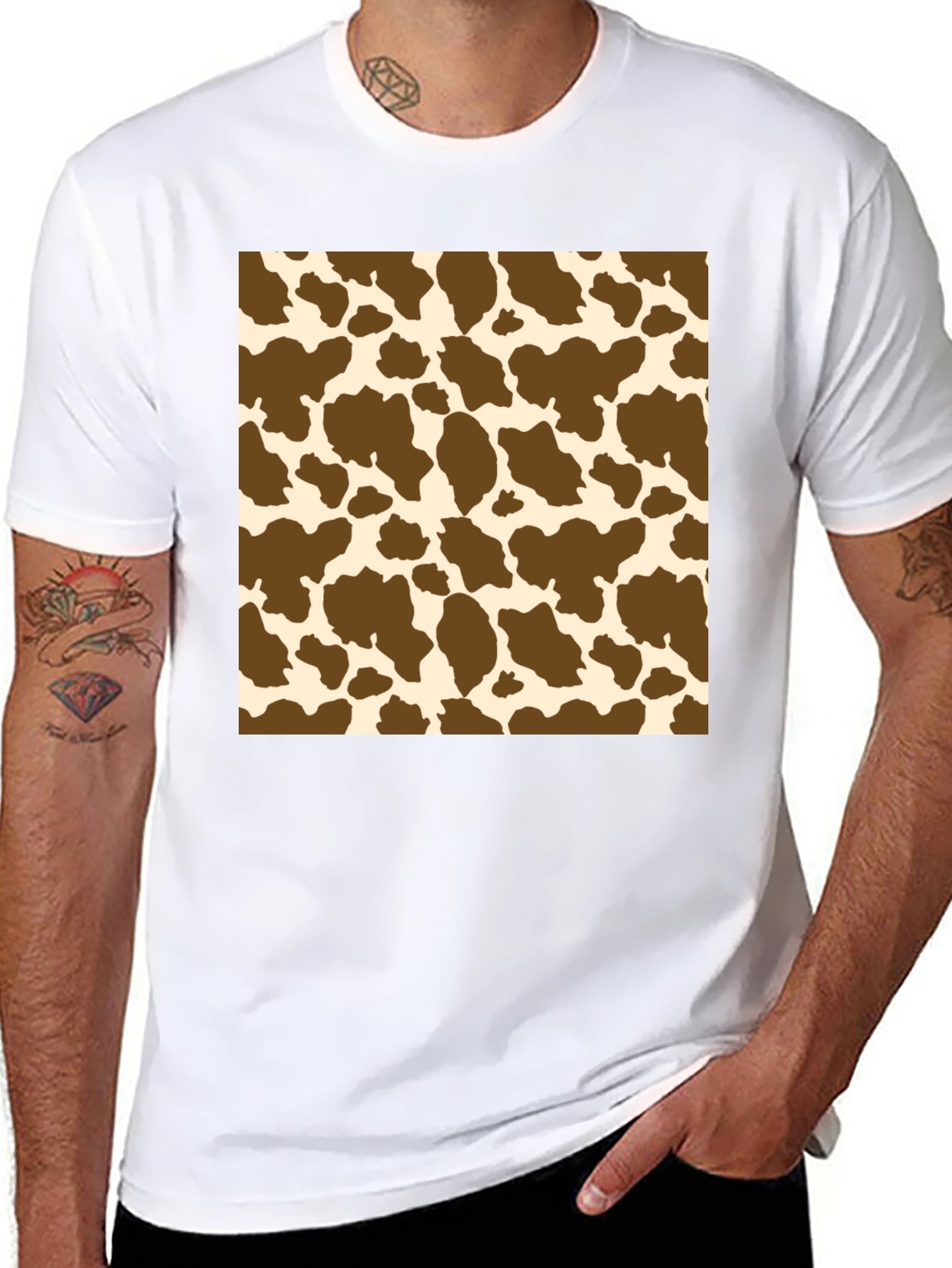Cow Print T-Shirt: Novelty Pattern Tee