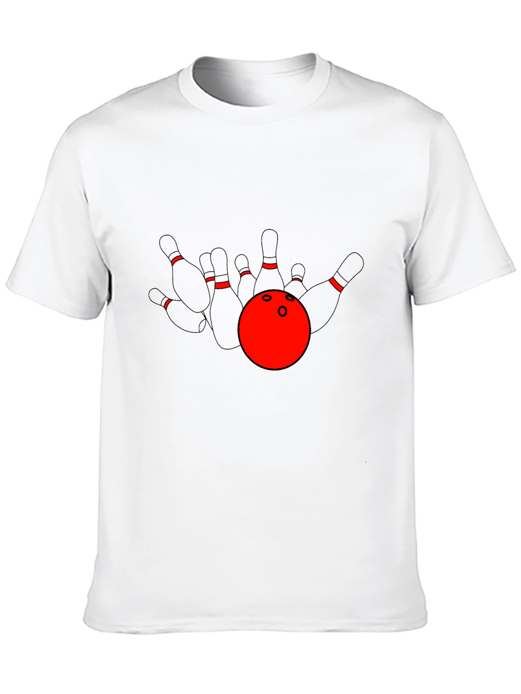Bowling Strike T-Shirt: Red Ball & Pins