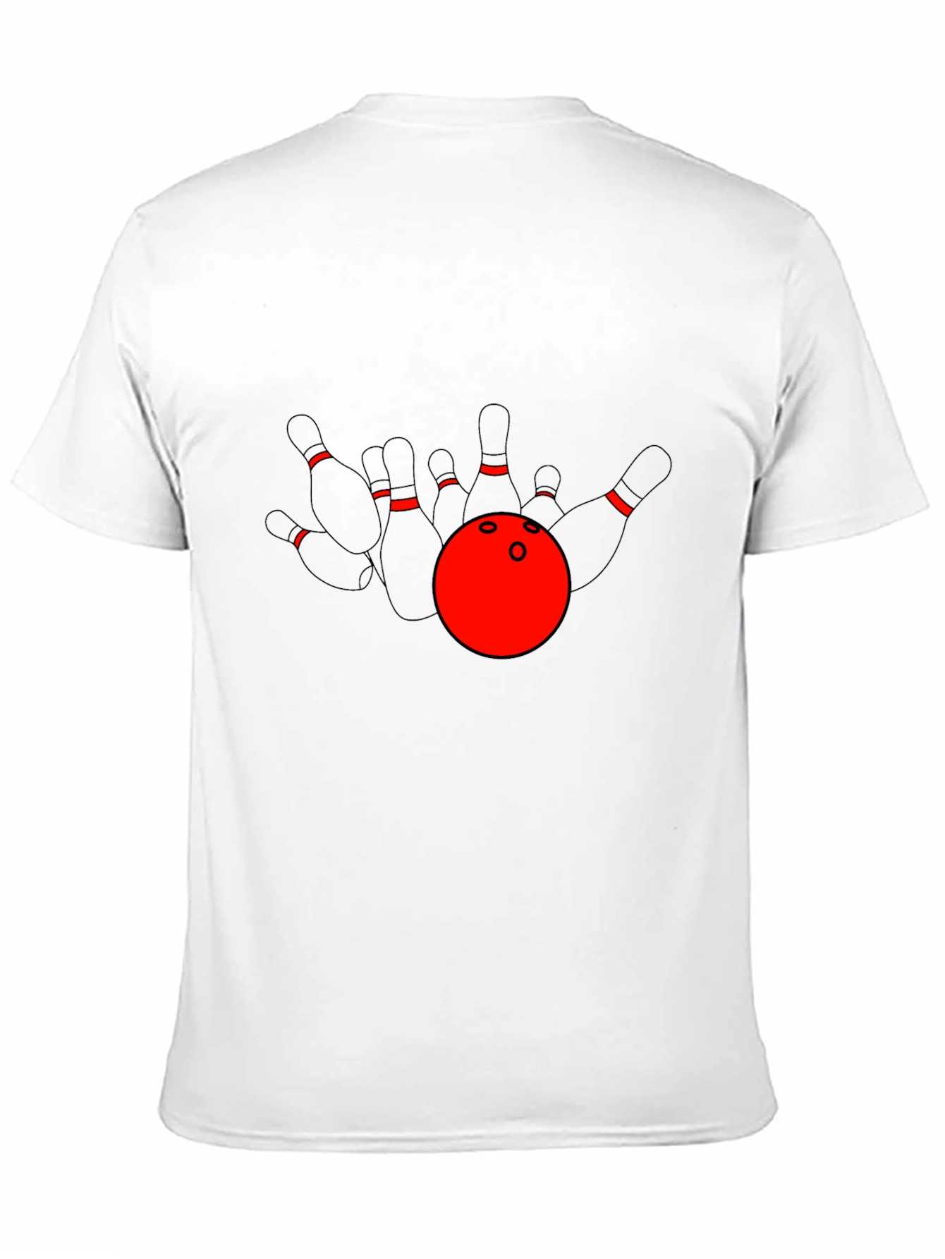 Bowling Strike T-Shirt: Red Ball & Pins