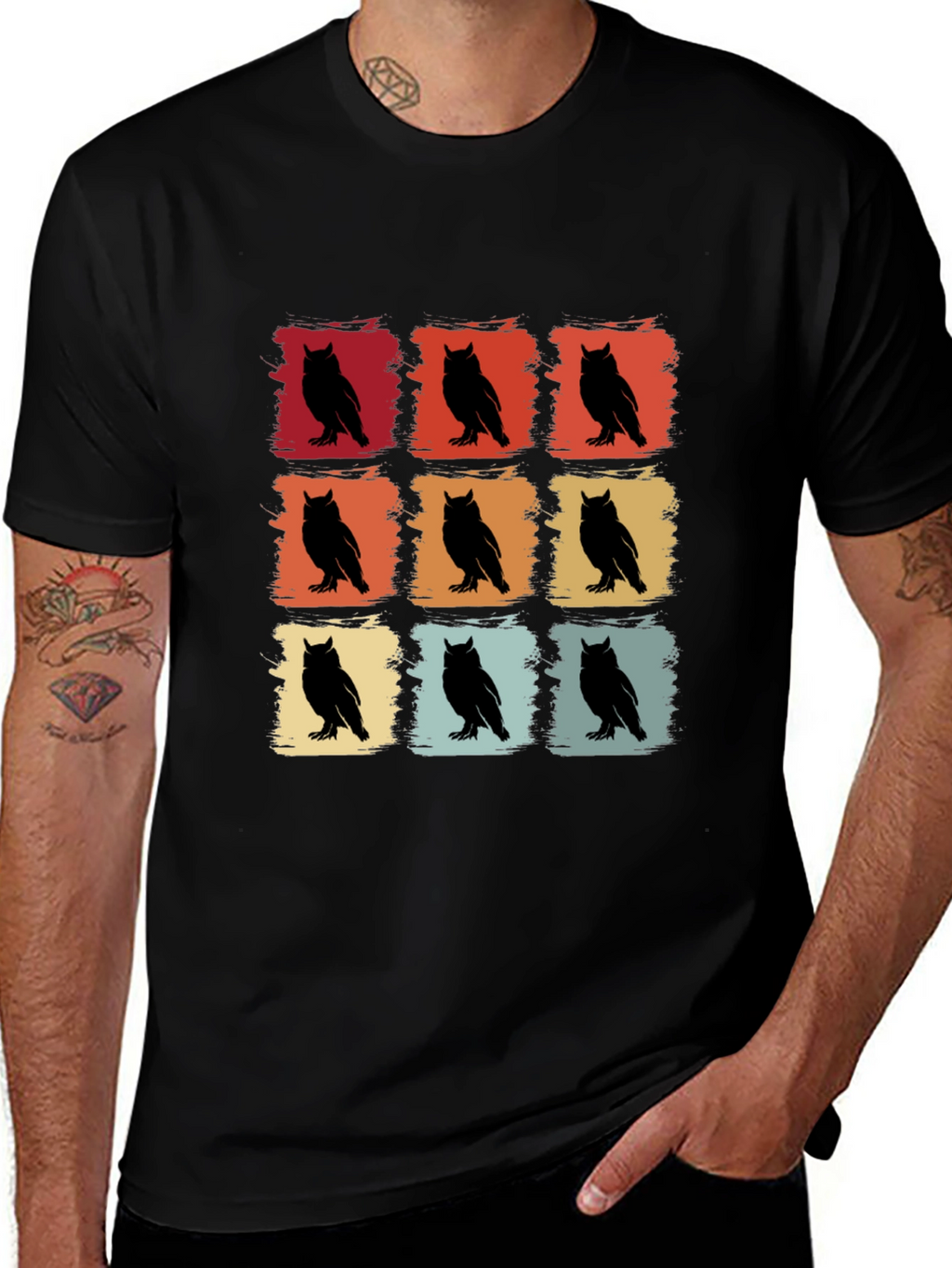 Retro Owl Silhouette Graphic Tee