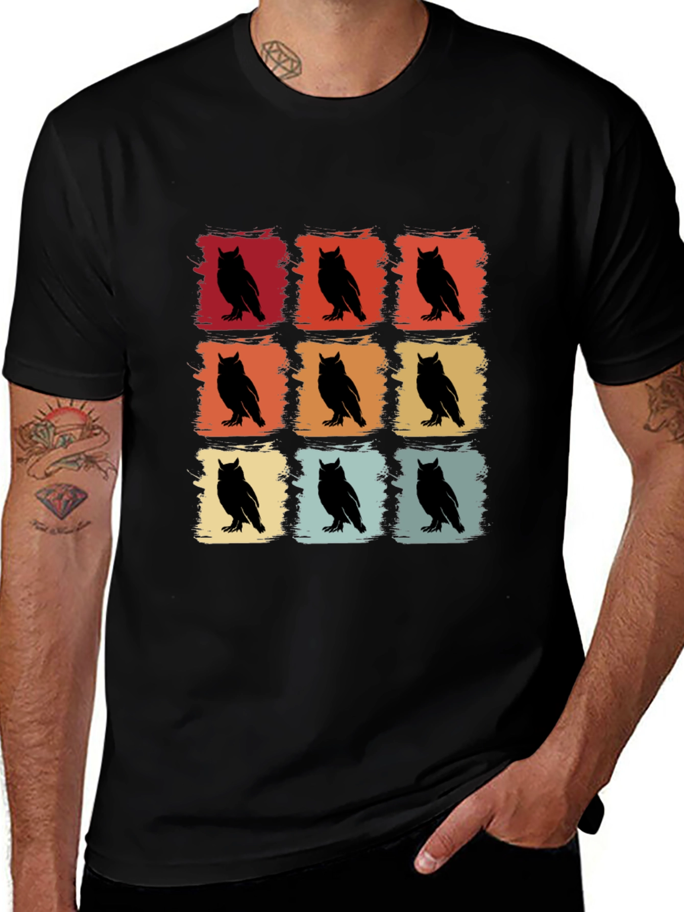 Retro Owl Silhouette Graphic Tee