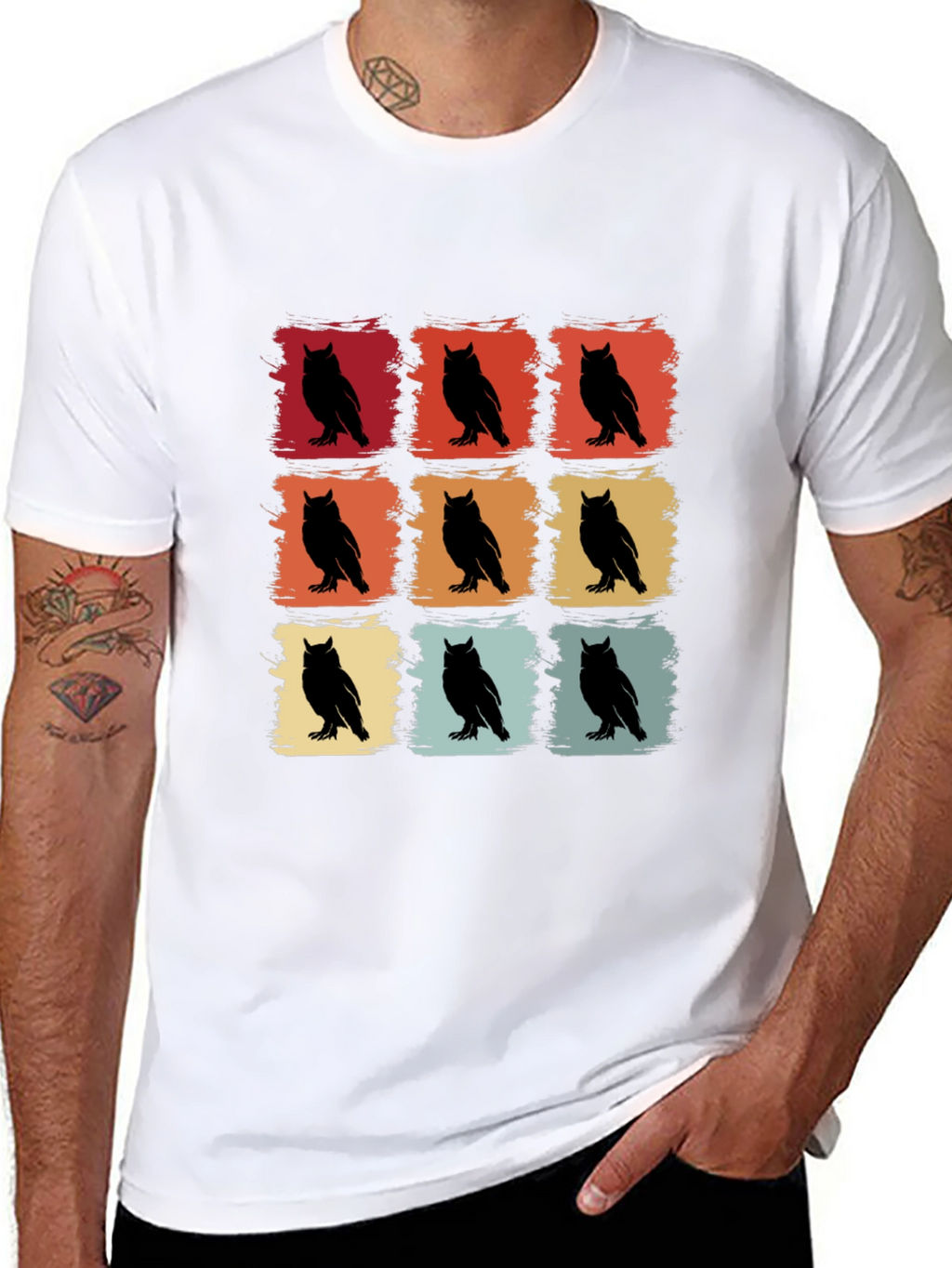Retro Owl Silhouette Graphic Tee