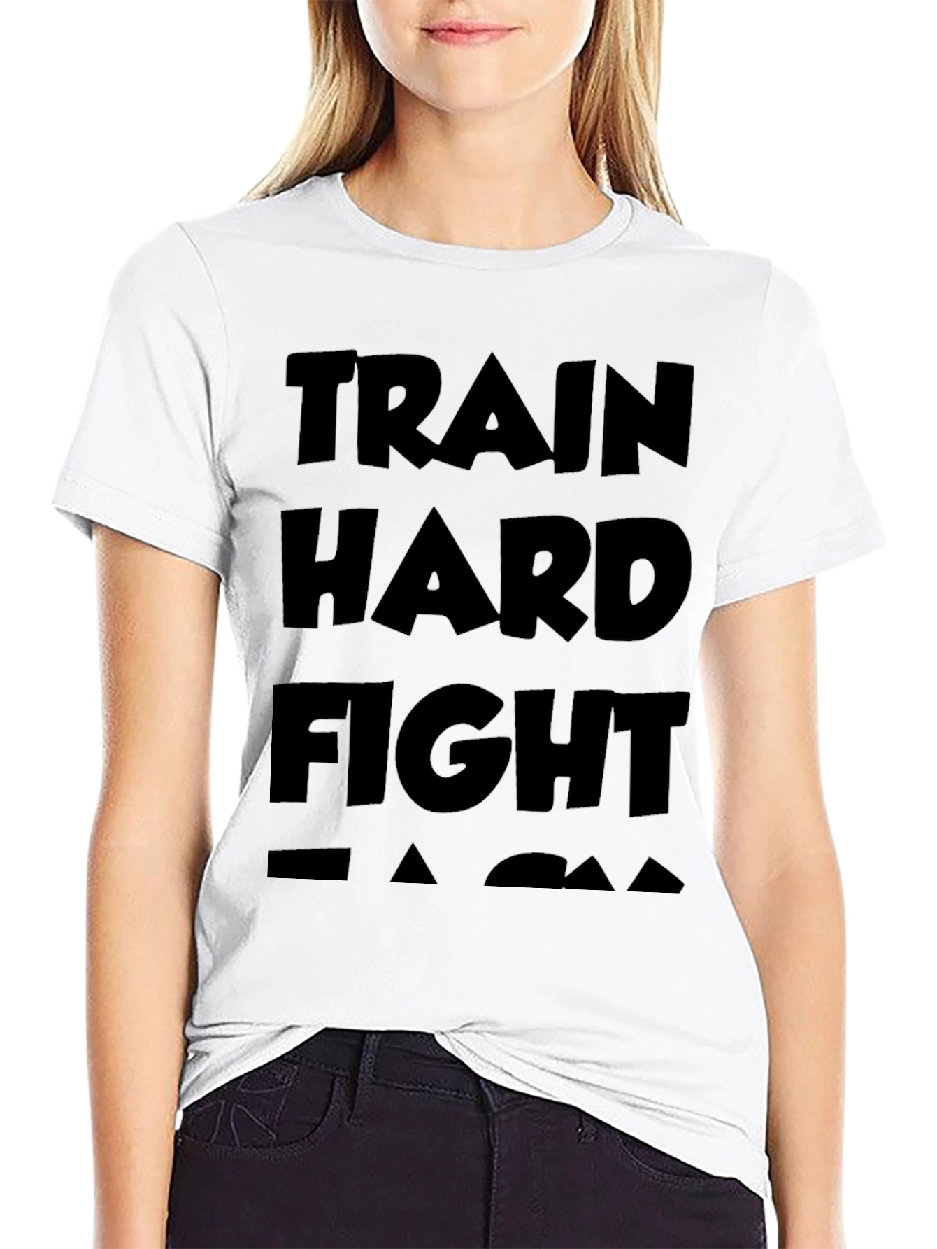 Train Hard Fight Easy Black T-Shirt