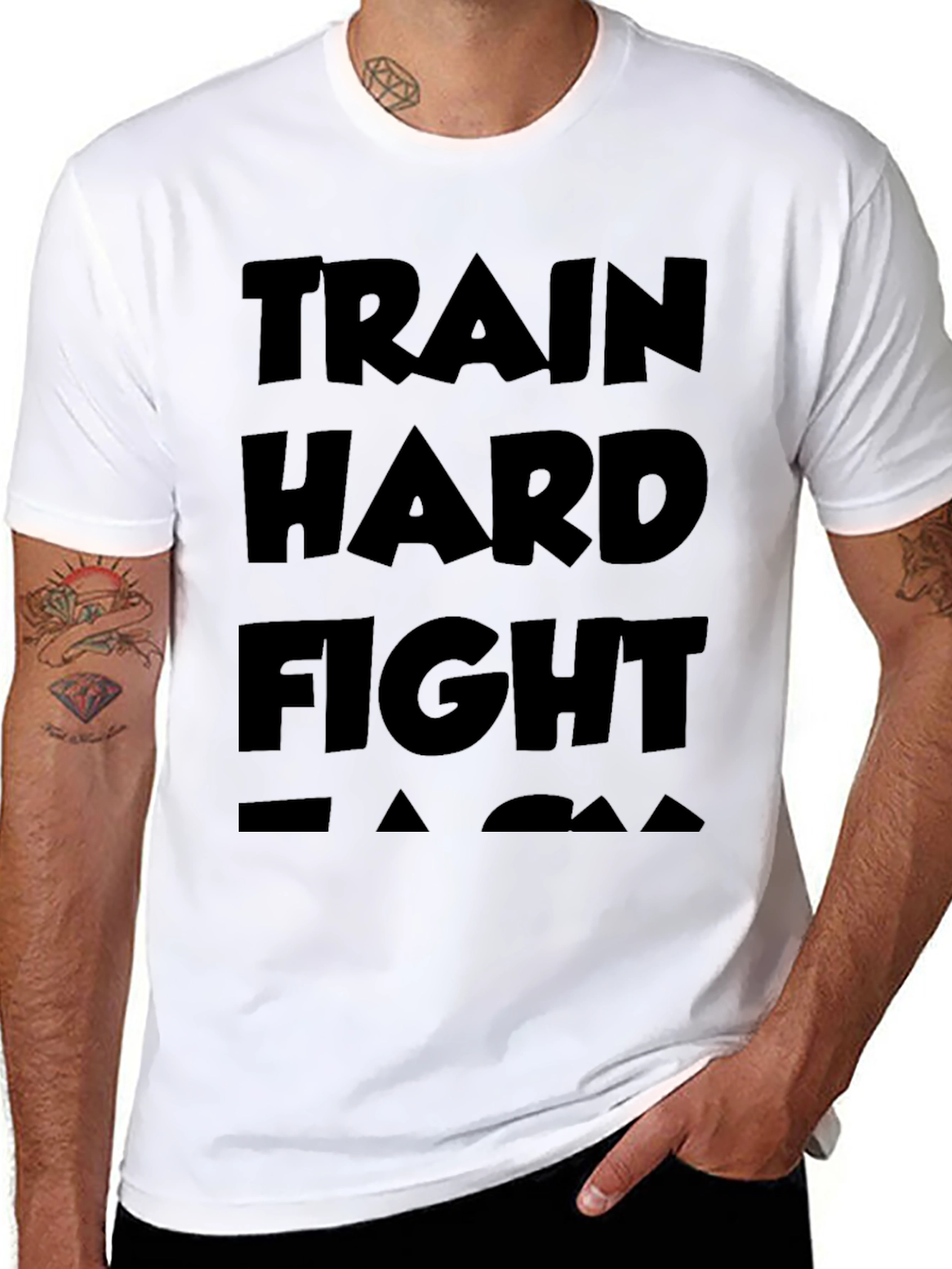 Train Hard Fight Easy Black T-Shirt