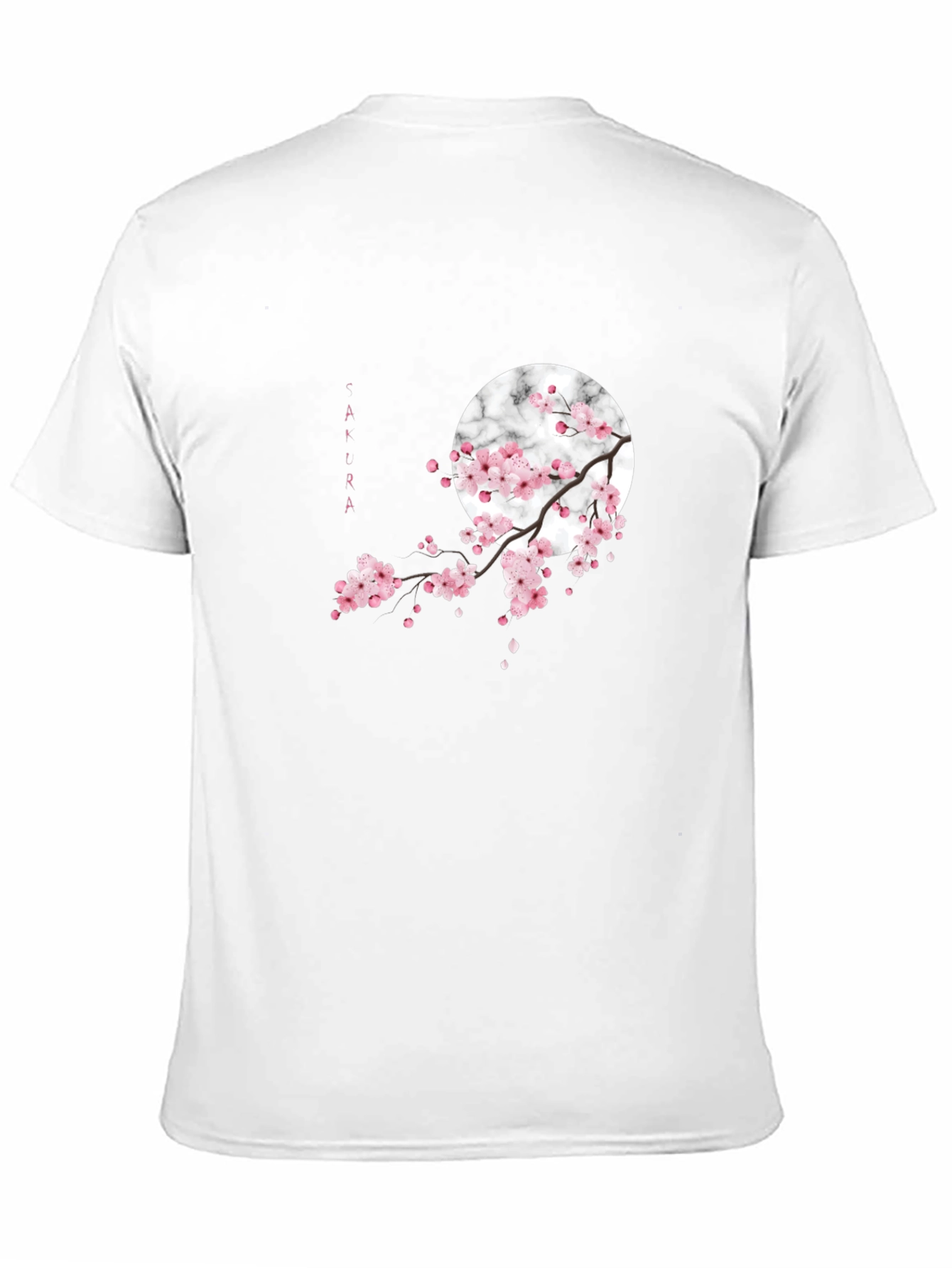 Sakura Blossom Graphic Tee - Black Cotton Casual Shirt