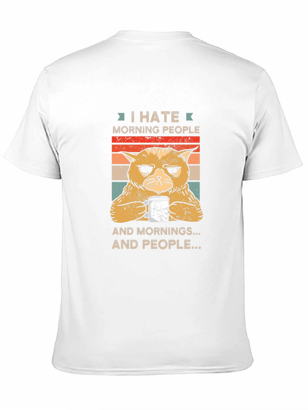 I Hate Morning People Cat Graphic T-Shirt