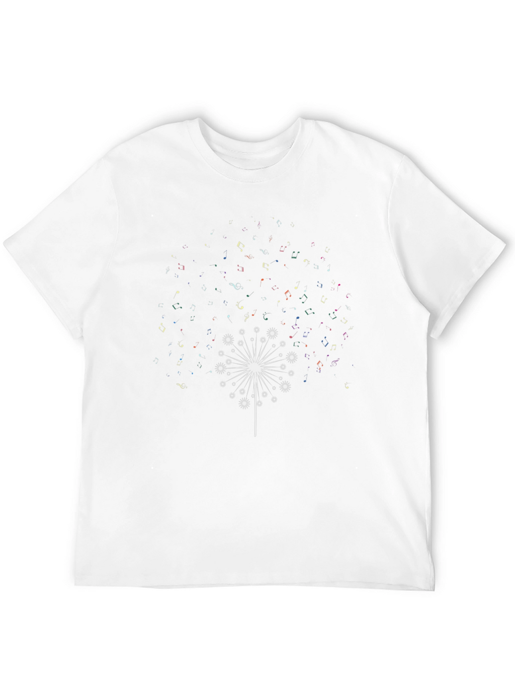 Dandelion Music Note Black T-Shirt