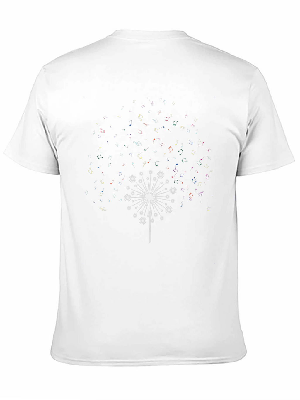 Dandelion Music Note Black T-Shirt