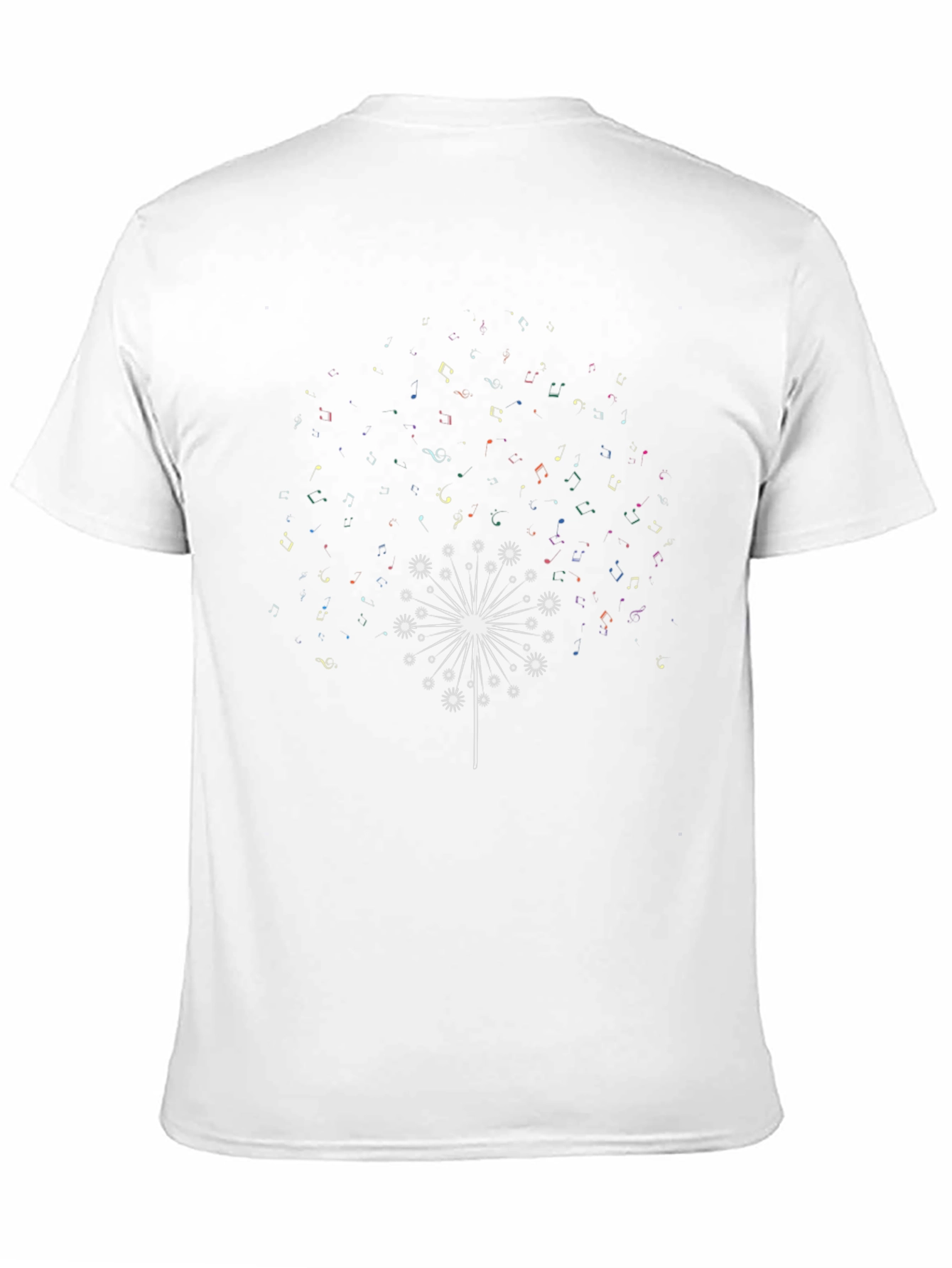 Dandelion Music Note Black T-Shirt