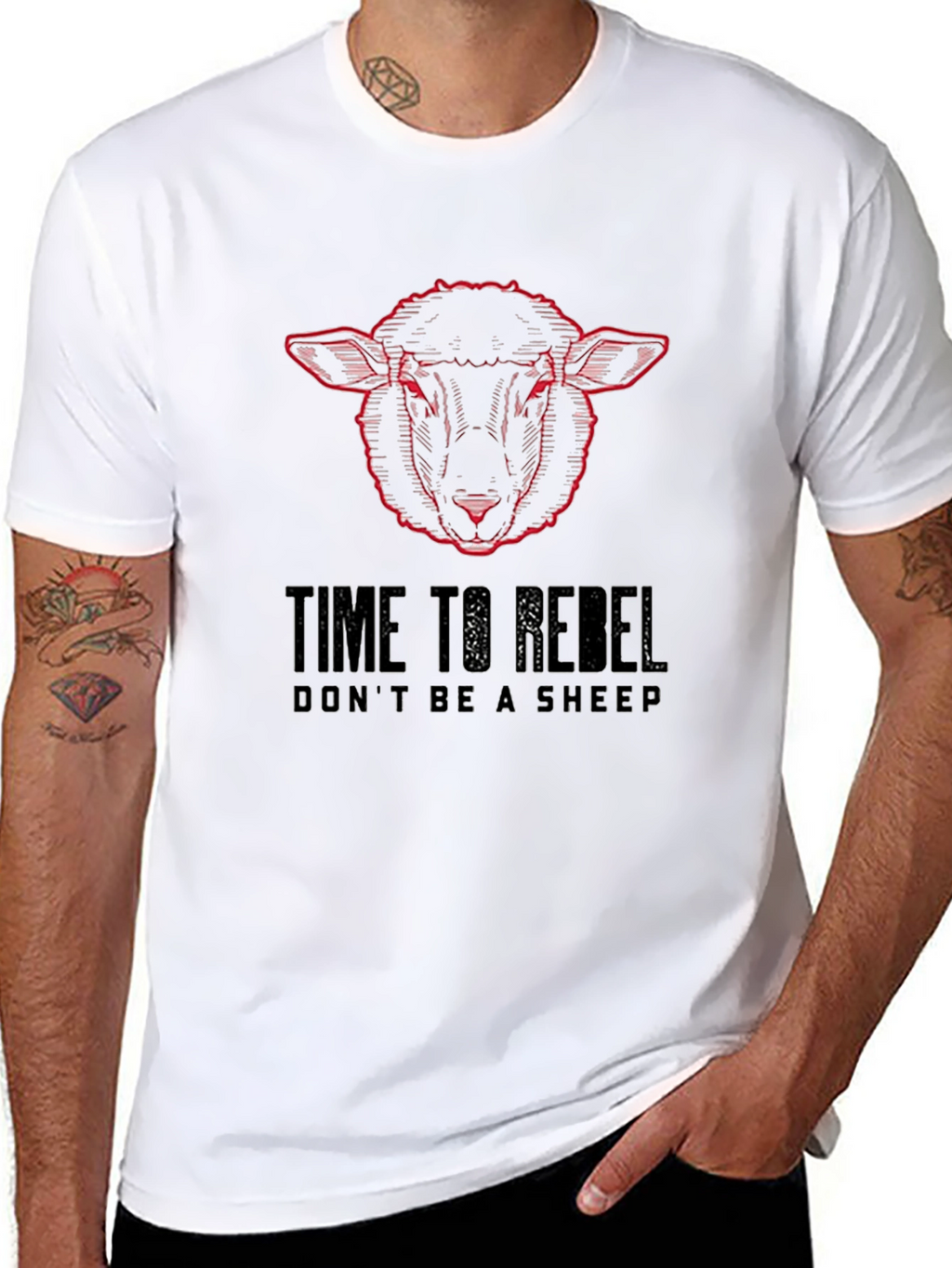 Time to Rebel Sheep Graphic T-Shirt