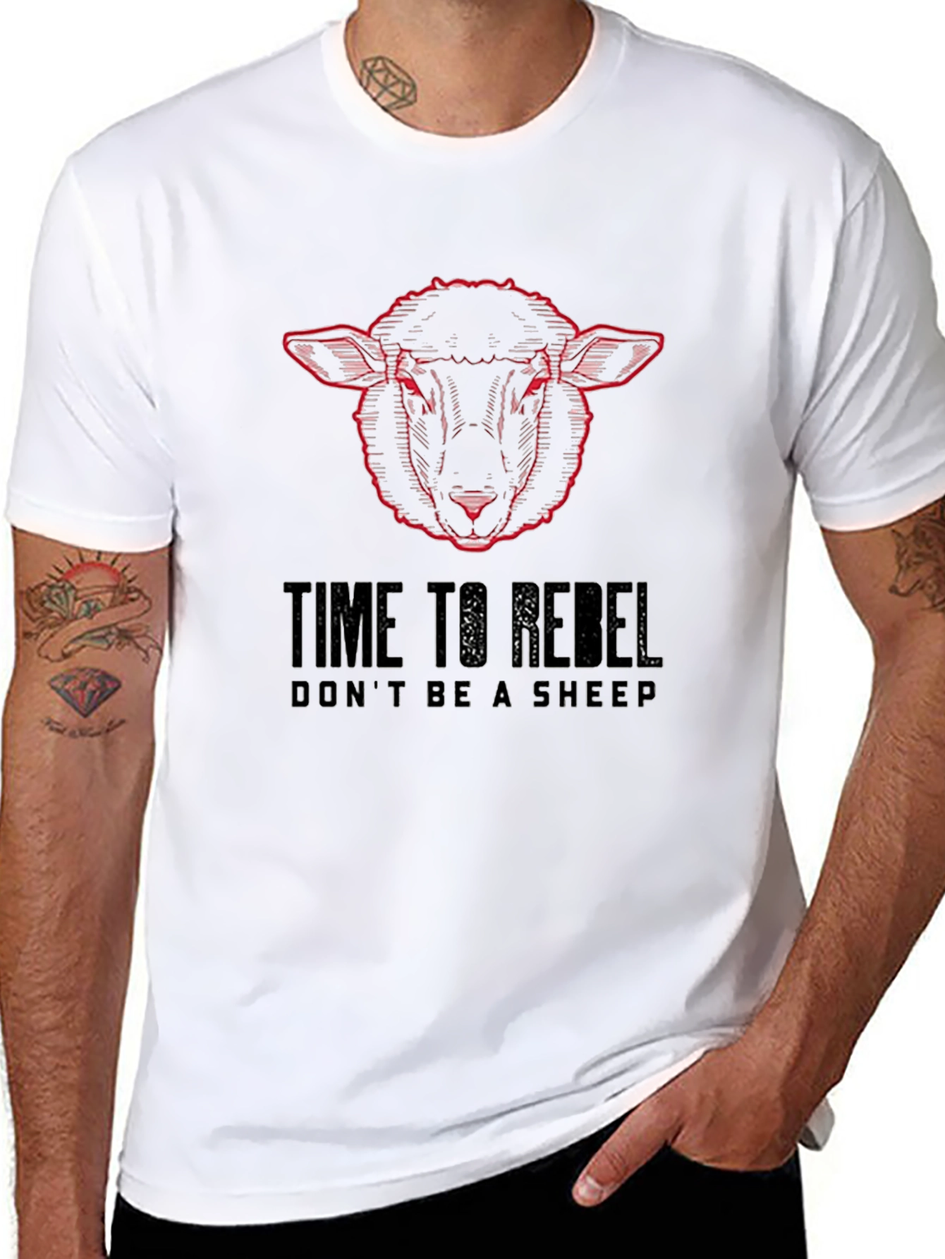 Time to Rebel Sheep Graphic T-Shirt
