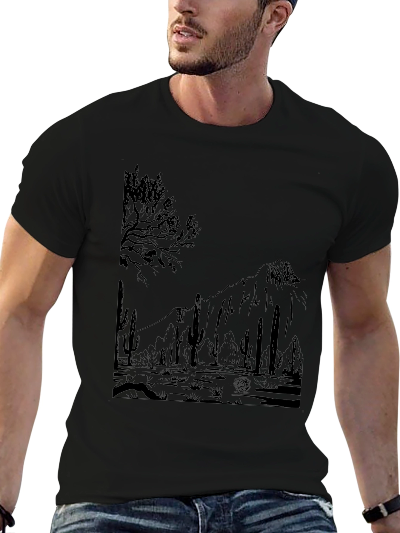 Desert Graphic Tee - Mens Black T-Shirt
