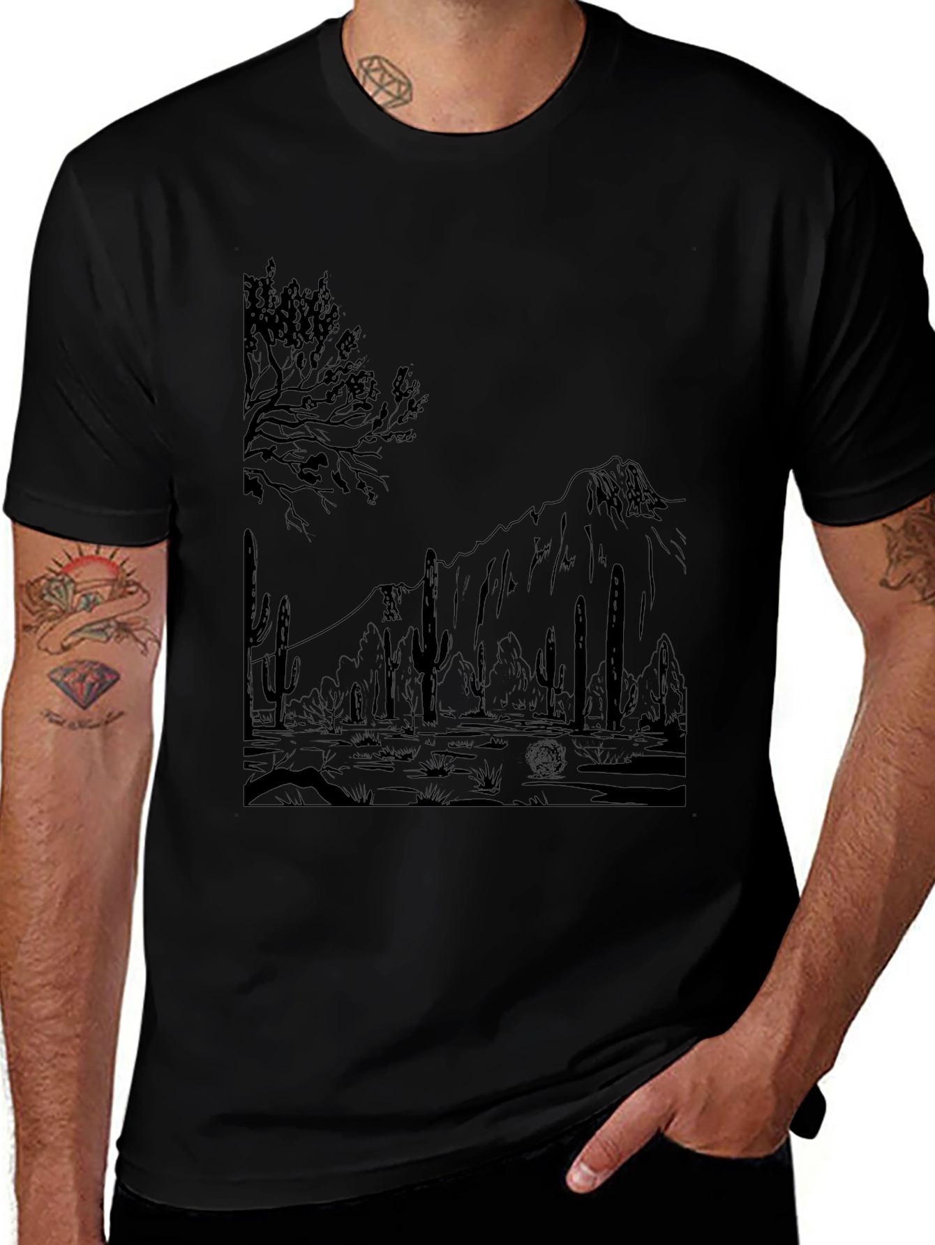 Desert Graphic Tee - Mens Black T-Shirt