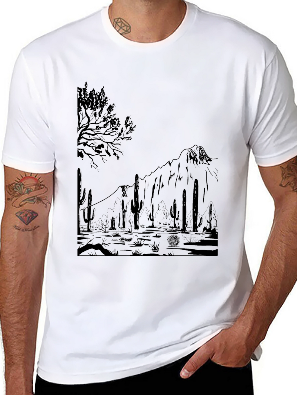 Desert Graphic Tee - Mens Black T-Shirt