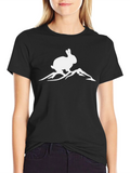 Rabbit Mountain Graphic Tee - Black Cotton T-Shirt