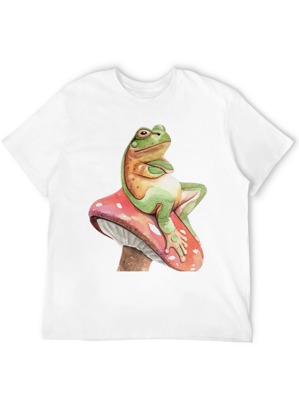 Frog on Mushroom Graphic Tee - Whimsical Design