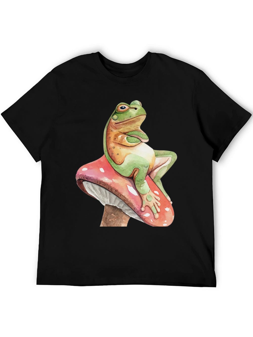 Frog on Mushroom Graphic Tee - Whimsical Design