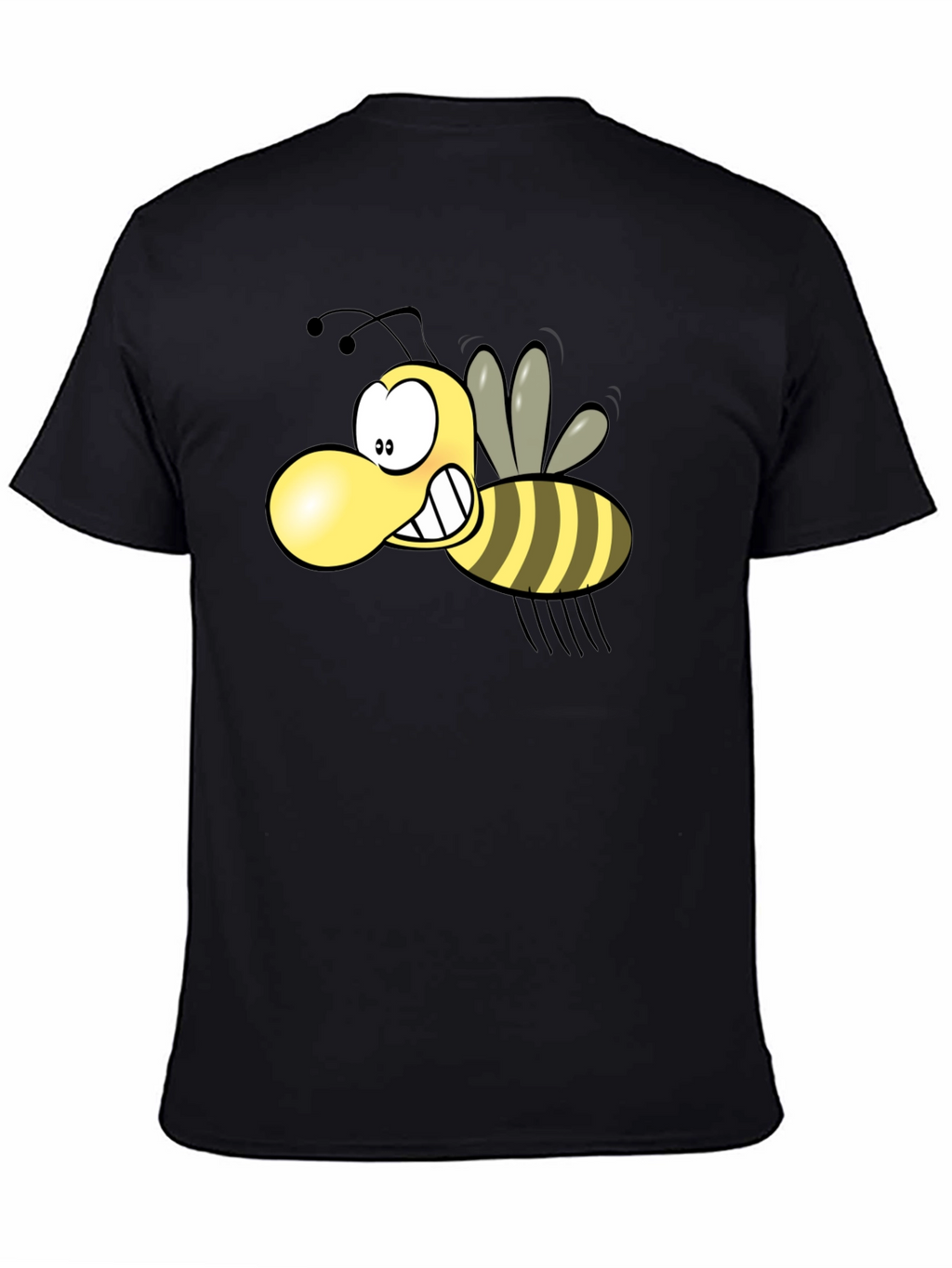 Cartoon Bee Graphic Black T-Shirt