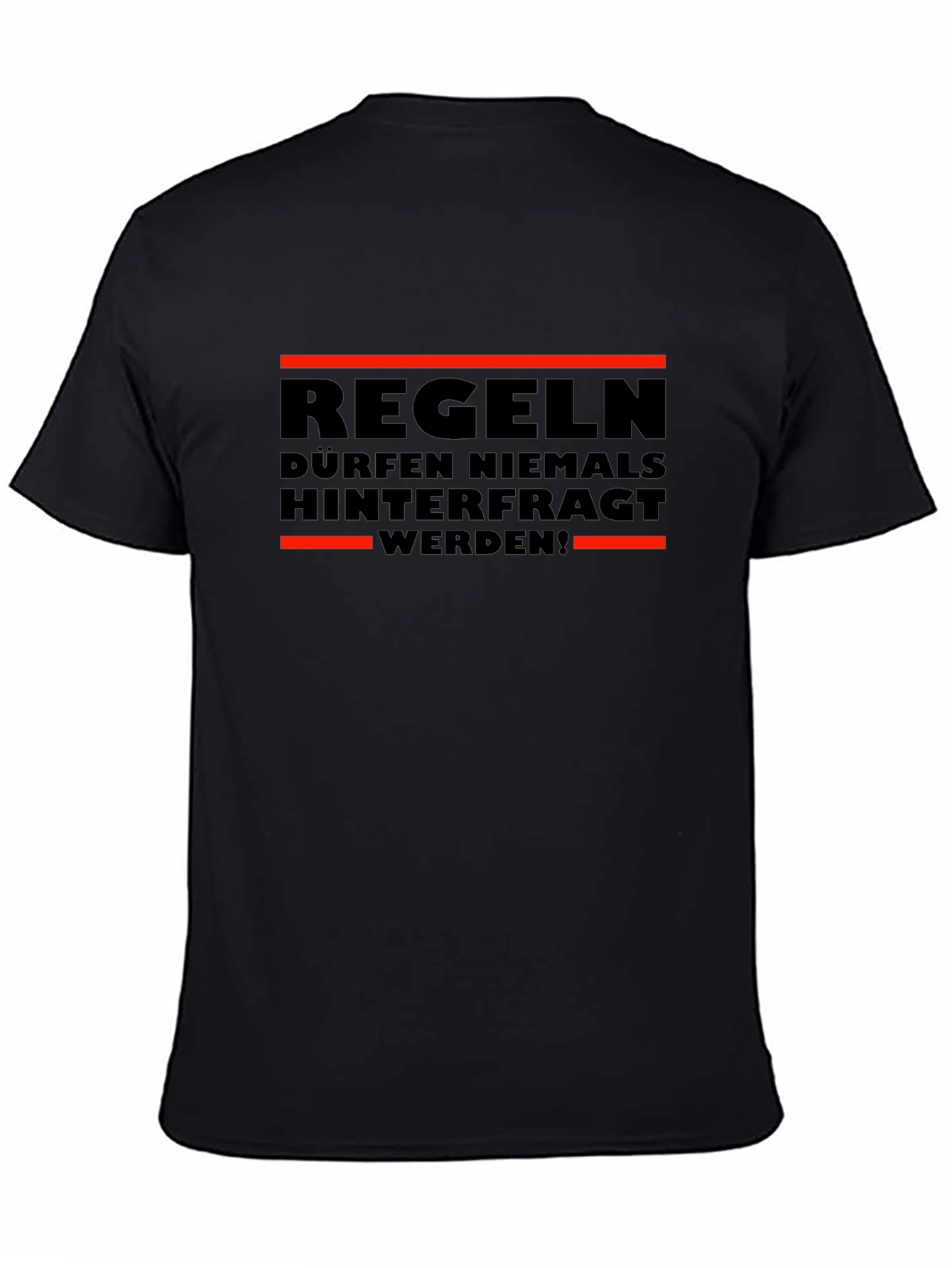 Rules Never Questioned Black Graphic T-Shirt