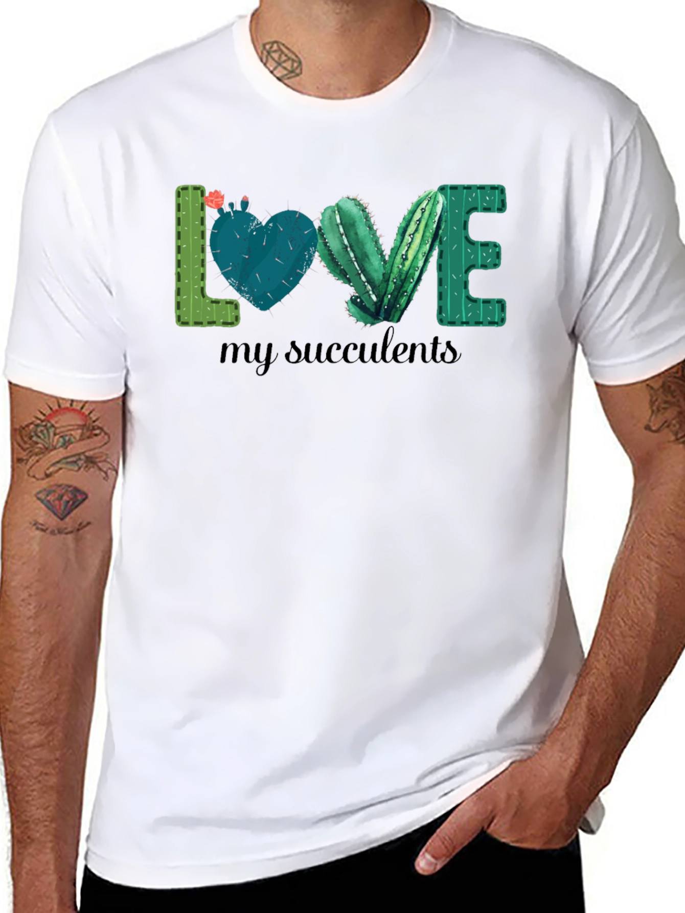 Love My Succulents T-Shirt Cactus Graphic Tee