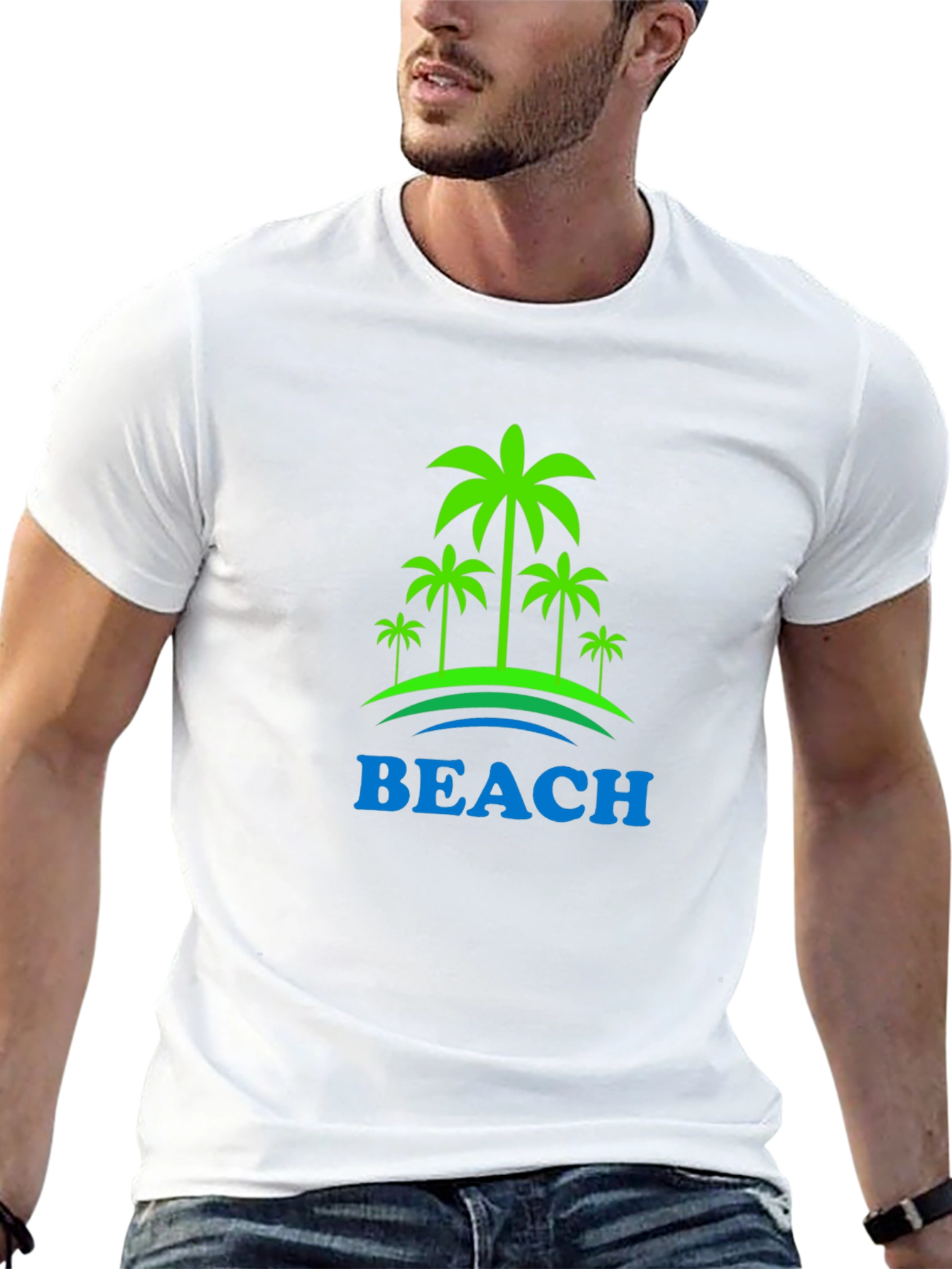 Beach Palm Tree Graphic T-Shirt