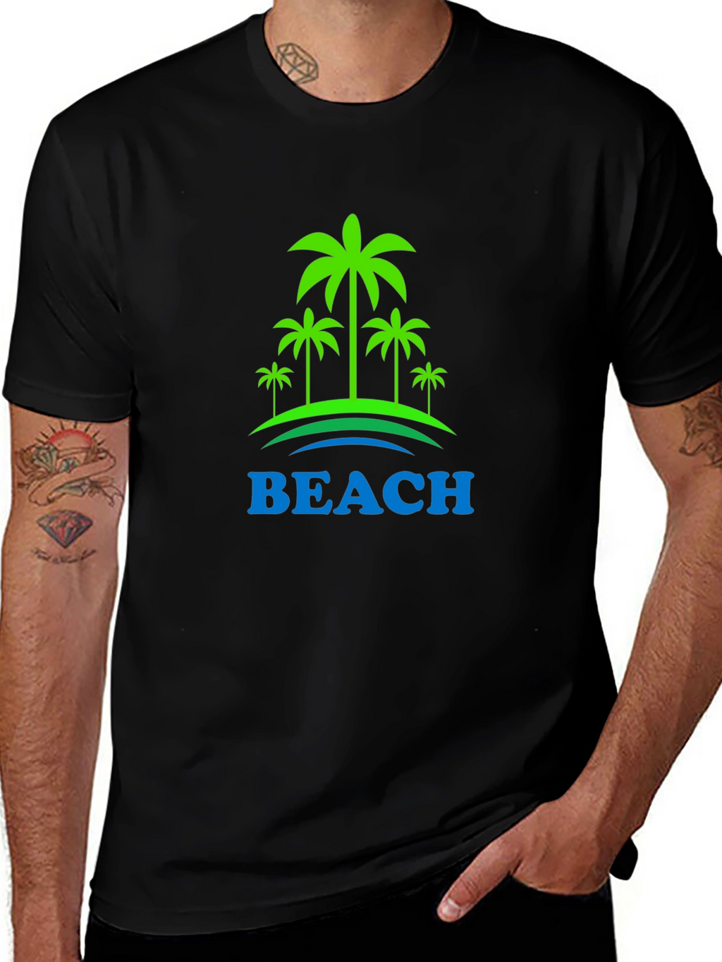Beach Palm Tree Graphic T-Shirt