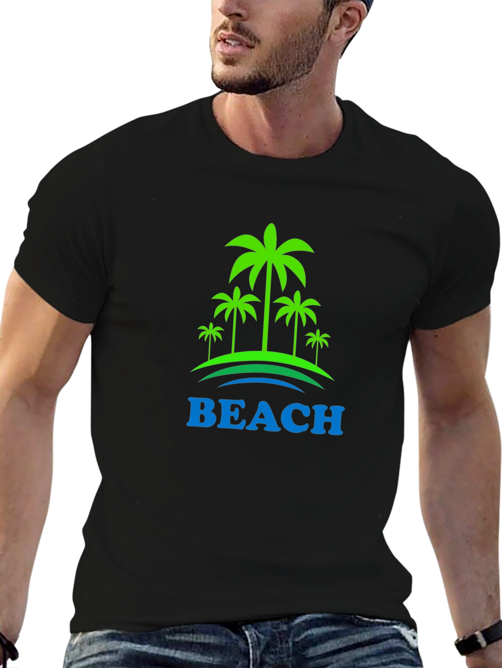 Beach Palm Tree Graphic T-Shirt