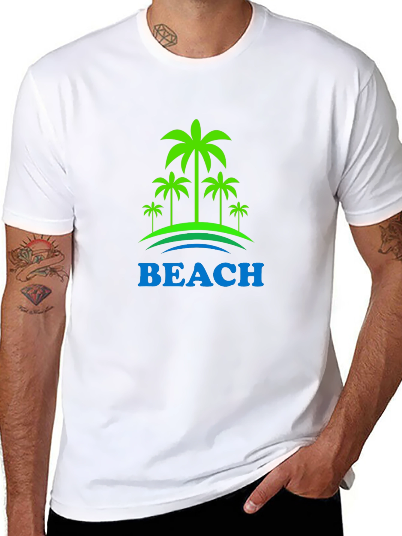 Beach Palm Tree Graphic T-Shirt