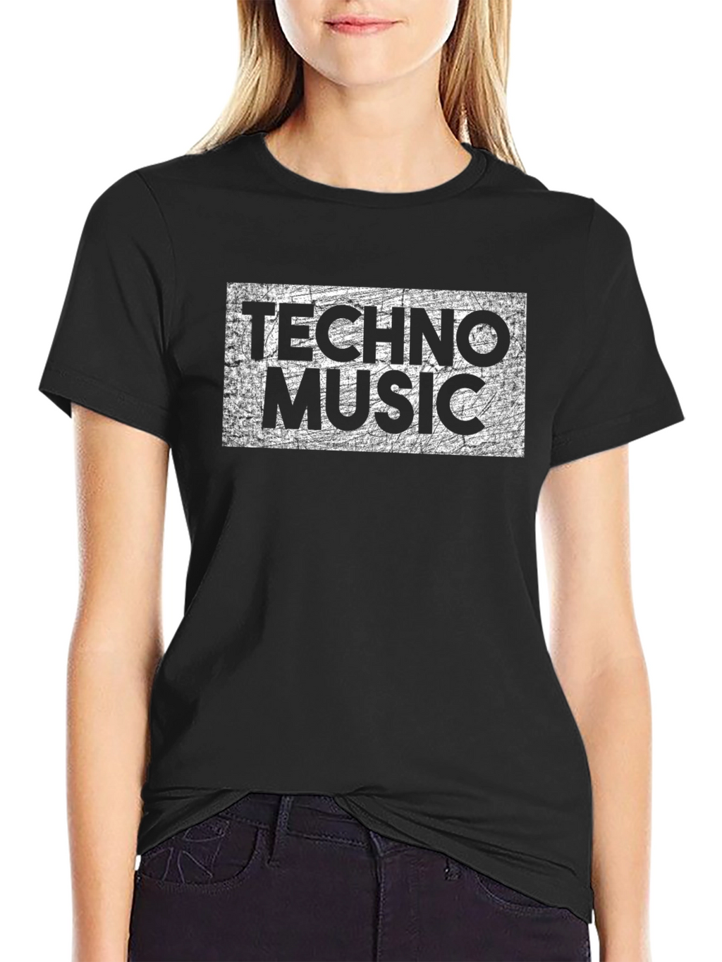 Techno Music Black Graphic T-Shirt