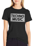 Techno Music Black Graphic T-Shirt