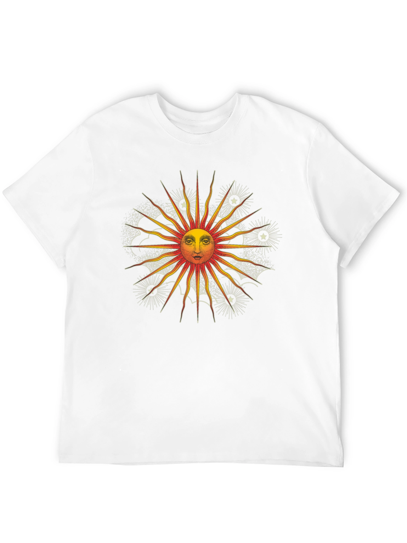 Celestial Sun Graphic Tee - Black Cotton Shirt