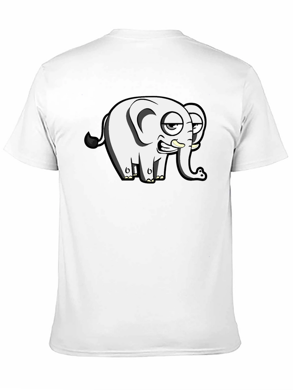 Funny Elephant Cartoon Black T-Shirt