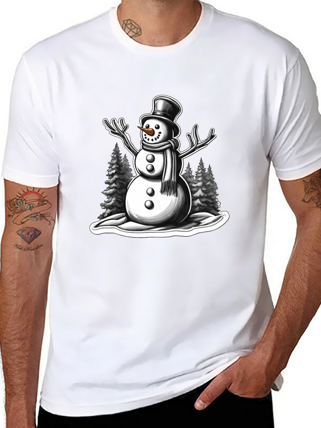 Snowman Graphic Tee - Holiday Winter Shirt