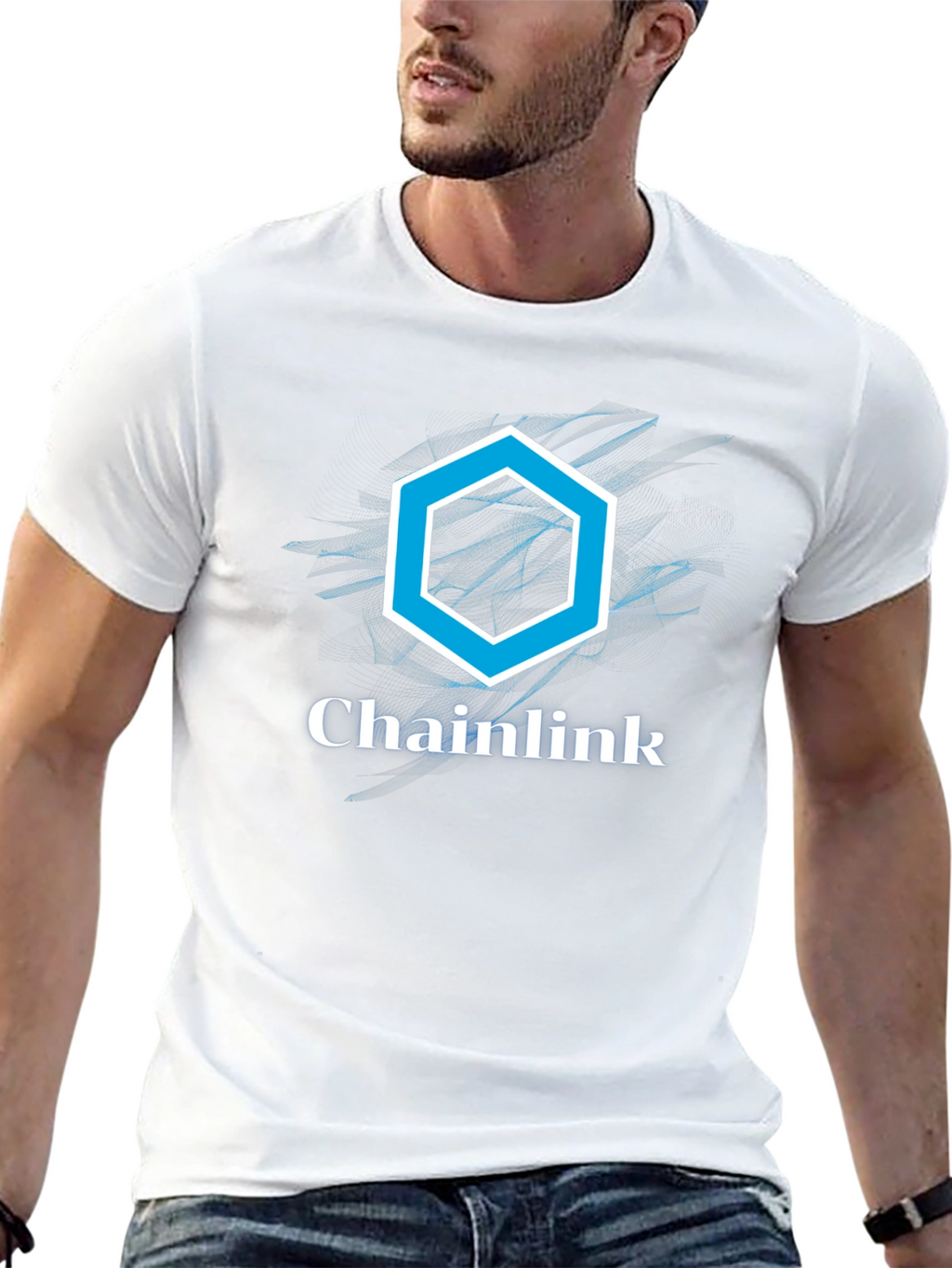Chainlink T-Shirt - Crypto Logo Graphic Tee - Black