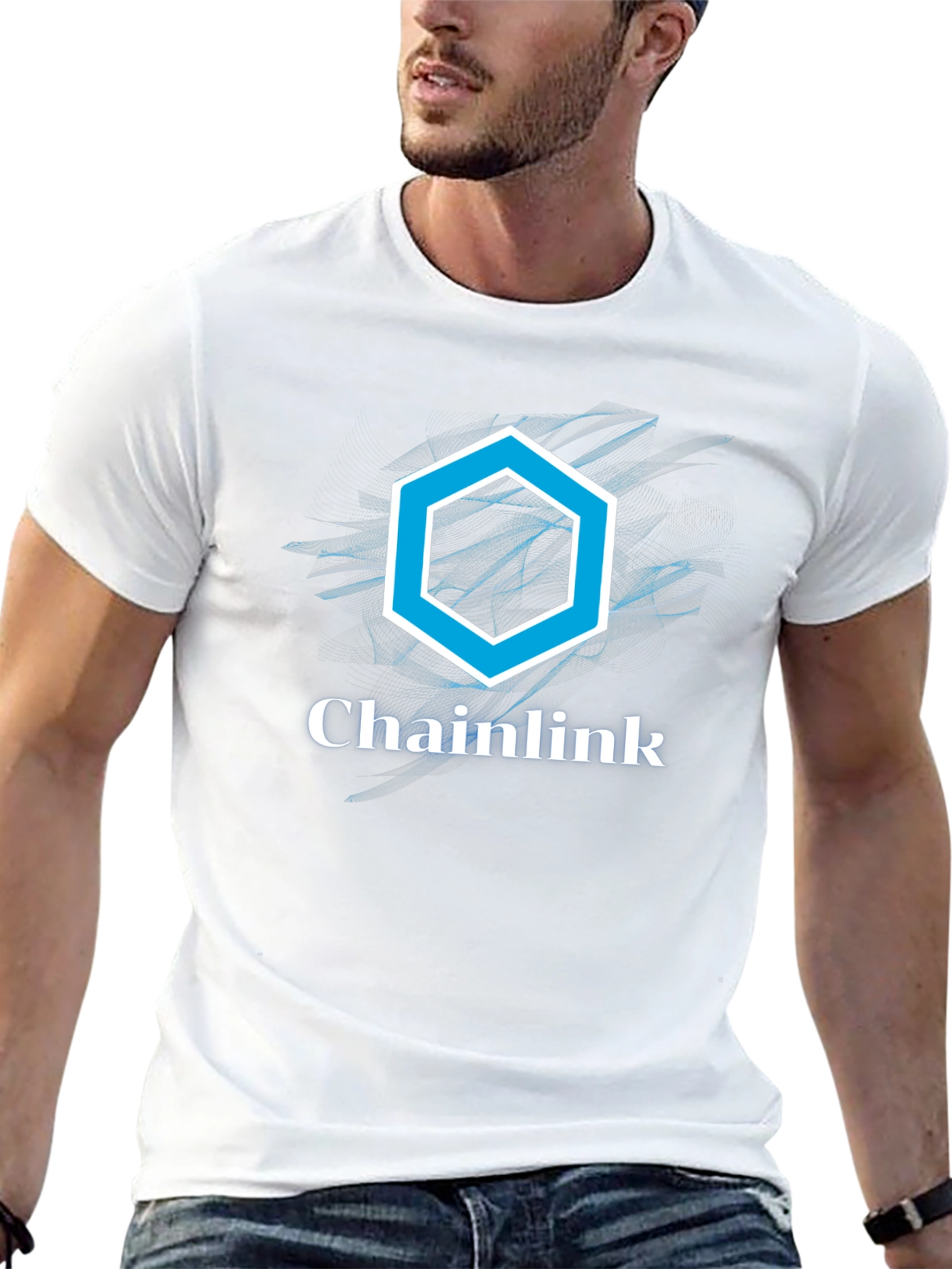 Chainlink T-Shirt - Crypto Logo Graphic Tee - Black